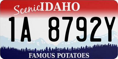 ID license plate 1A8792Y
