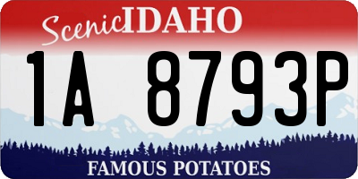 ID license plate 1A8793P