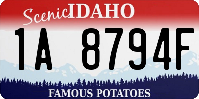 ID license plate 1A8794F