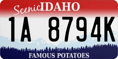 ID license plate 1A8794K