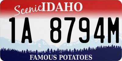 ID license plate 1A8794M