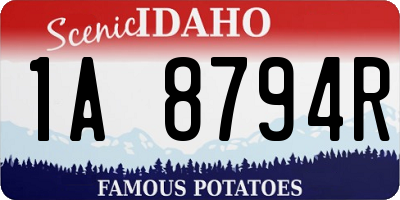 ID license plate 1A8794R