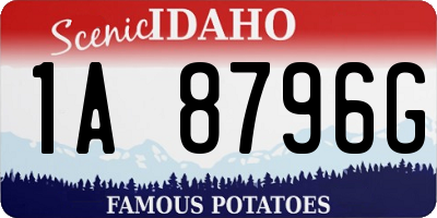 ID license plate 1A8796G