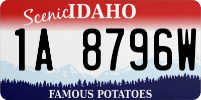 ID license plate 1A8796W
