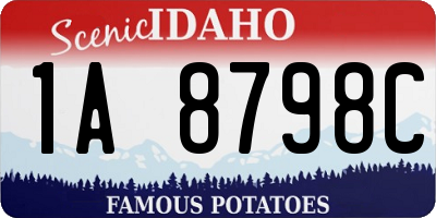 ID license plate 1A8798C