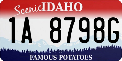 ID license plate 1A8798G