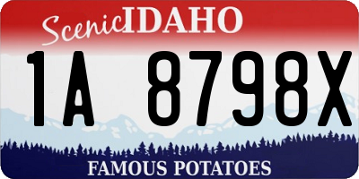 ID license plate 1A8798X