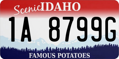 ID license plate 1A8799G