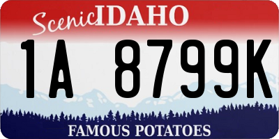 ID license plate 1A8799K