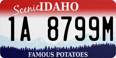 ID license plate 1A8799M