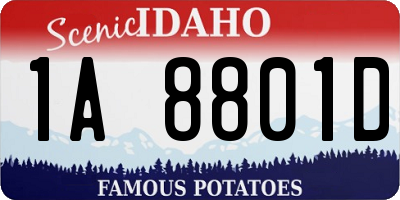 ID license plate 1A8801D