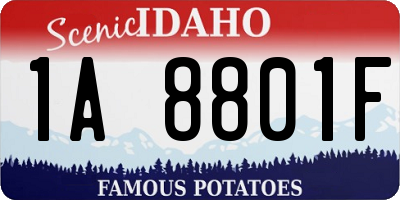 ID license plate 1A8801F