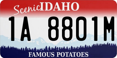 ID license plate 1A8801M