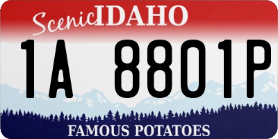 ID license plate 1A8801P