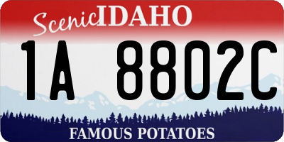 ID license plate 1A8802C