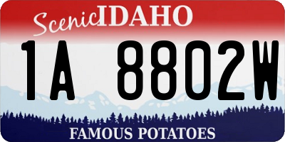 ID license plate 1A8802W