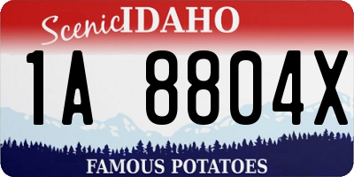 ID license plate 1A8804X