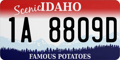 ID license plate 1A8809D