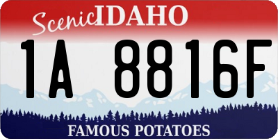 ID license plate 1A8816F
