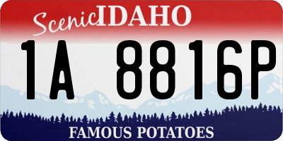 ID license plate 1A8816P