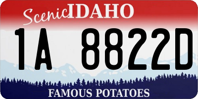 ID license plate 1A8822D