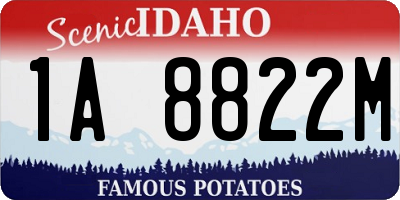 ID license plate 1A8822M