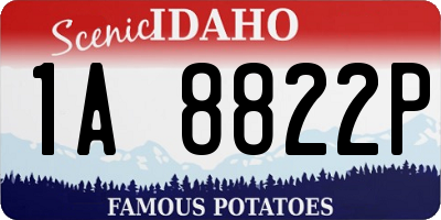 ID license plate 1A8822P