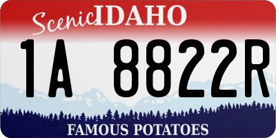 ID license plate 1A8822R