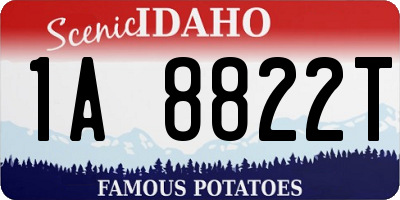ID license plate 1A8822T