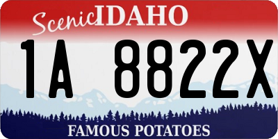 ID license plate 1A8822X