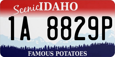 ID license plate 1A8829P
