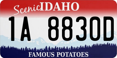 ID license plate 1A8830D
