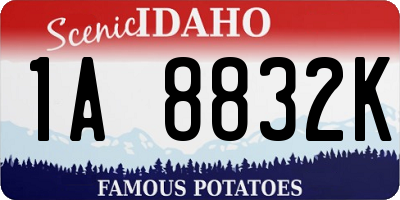 ID license plate 1A8832K