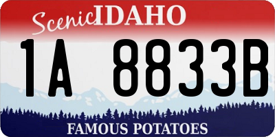 ID license plate 1A8833B