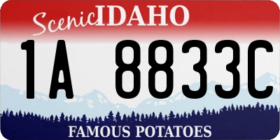 ID license plate 1A8833C
