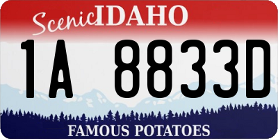 ID license plate 1A8833D