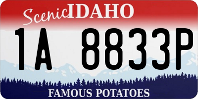 ID license plate 1A8833P