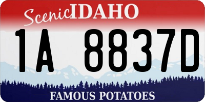 ID license plate 1A8837D