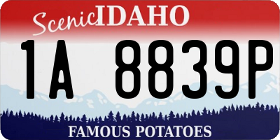ID license plate 1A8839P