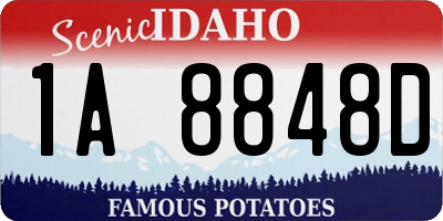ID license plate 1A8848D