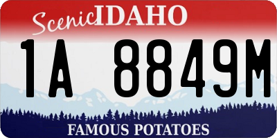 ID license plate 1A8849M