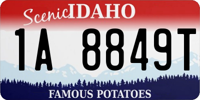 ID license plate 1A8849T