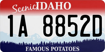 ID license plate 1A8852D