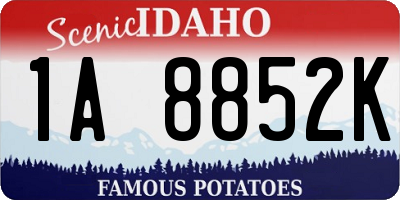 ID license plate 1A8852K