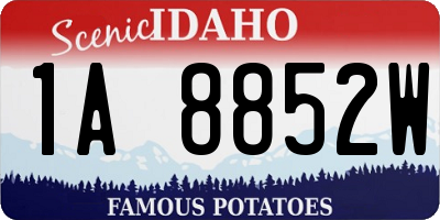 ID license plate 1A8852W