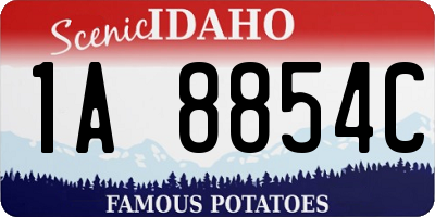 ID license plate 1A8854C