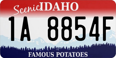 ID license plate 1A8854F