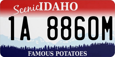 ID license plate 1A8860M