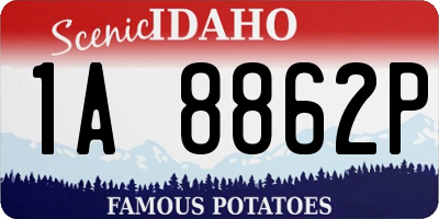 ID license plate 1A8862P