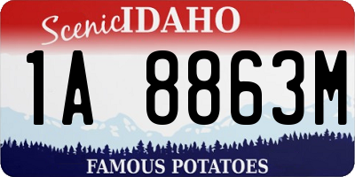 ID license plate 1A8863M
